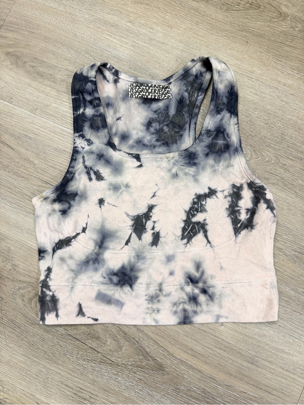 Groceries Apparel Womens Medium Tie Dye Organic Cotton Sports Bra Crop Top